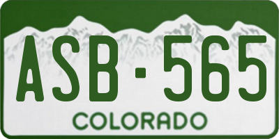 CO license plate ASB565