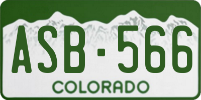 CO license plate ASB566