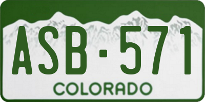 CO license plate ASB571