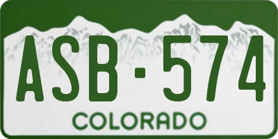CO license plate ASB574