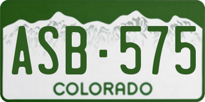 CO license plate ASB575