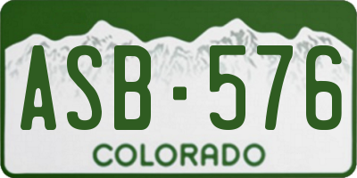 CO license plate ASB576