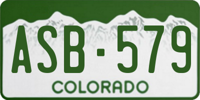 CO license plate ASB579