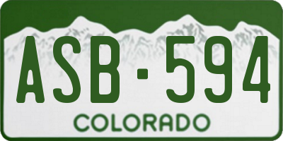 CO license plate ASB594
