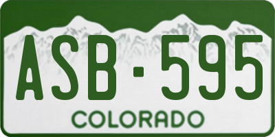 CO license plate ASB595