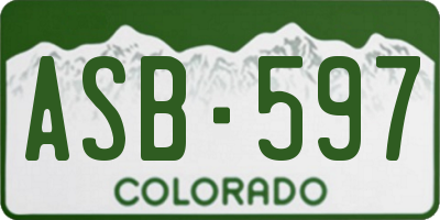 CO license plate ASB597