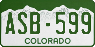 CO license plate ASB599
