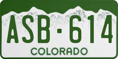 CO license plate ASB614