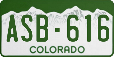 CO license plate ASB616