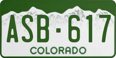 CO license plate ASB617