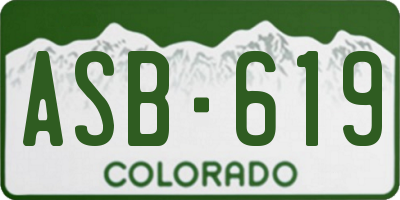 CO license plate ASB619