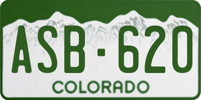 CO license plate ASB620