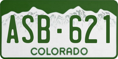 CO license plate ASB621