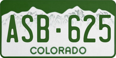 CO license plate ASB625