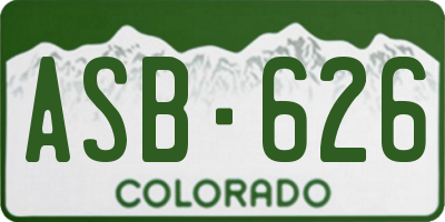 CO license plate ASB626