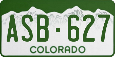 CO license plate ASB627