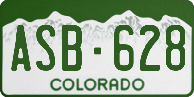 CO license plate ASB628
