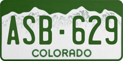 CO license plate ASB629