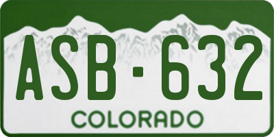 CO license plate ASB632