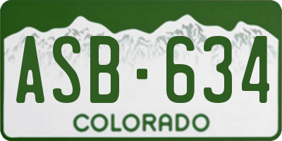 CO license plate ASB634
