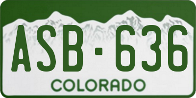 CO license plate ASB636