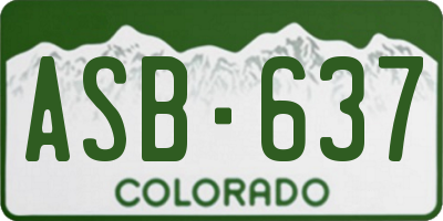 CO license plate ASB637