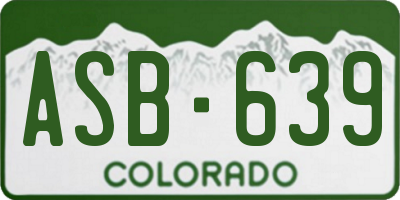 CO license plate ASB639
