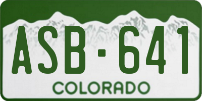 CO license plate ASB641