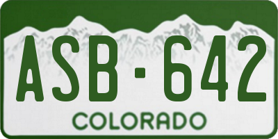 CO license plate ASB642