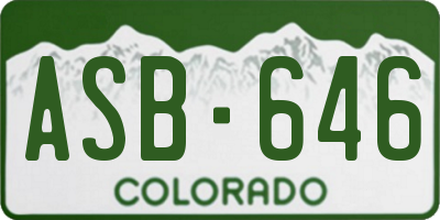 CO license plate ASB646