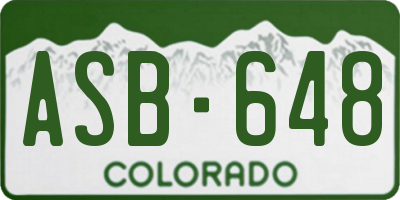 CO license plate ASB648