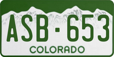 CO license plate ASB653