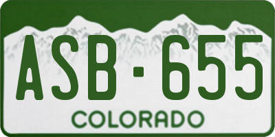 CO license plate ASB655