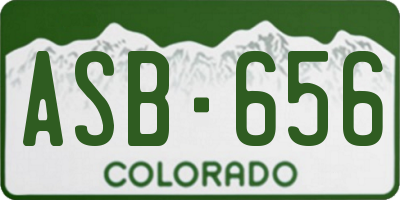 CO license plate ASB656