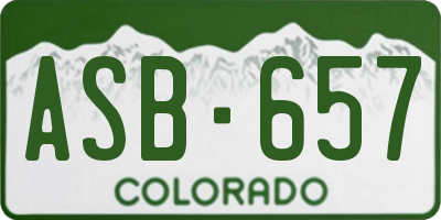 CO license plate ASB657