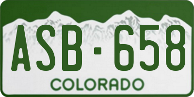 CO license plate ASB658