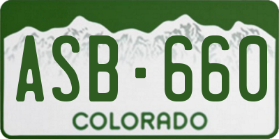 CO license plate ASB660