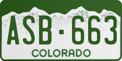 CO license plate ASB663