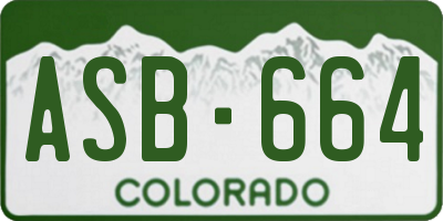 CO license plate ASB664