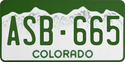 CO license plate ASB665