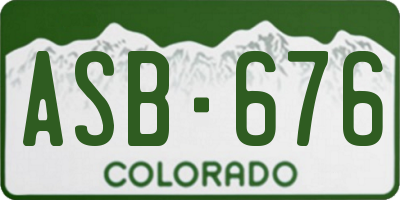 CO license plate ASB676