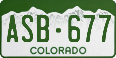 CO license plate ASB677
