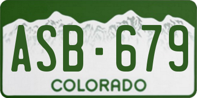 CO license plate ASB679