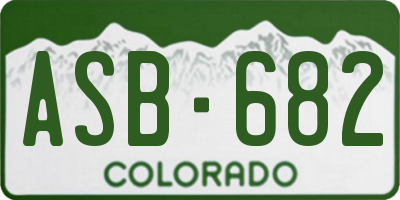 CO license plate ASB682