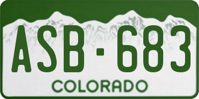 CO license plate ASB683