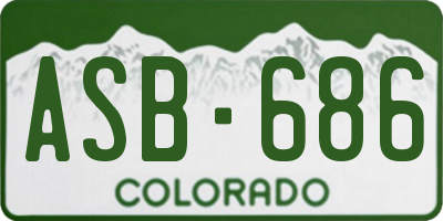 CO license plate ASB686