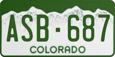 CO license plate ASB687