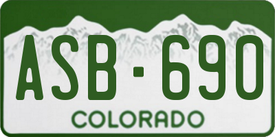 CO license plate ASB690