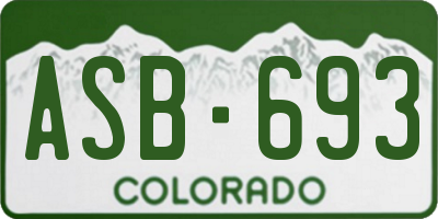 CO license plate ASB693