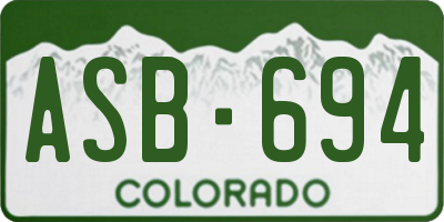 CO license plate ASB694